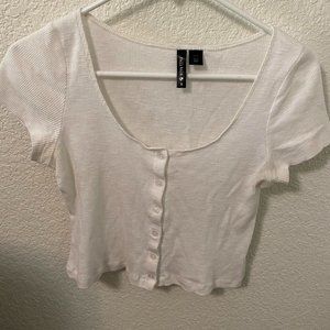 Cropped henley tee